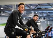 9 October 2019; Callum Robinson and Sean Maguire, right, during a Republic of Ireland gym session at FAI National Training Centre in Abbotstown, Dublin. Photo by Stephen McCarthy/Sportsfile