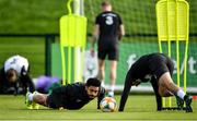 9 October 2019; Derrick Williams, left, during a Republic of Ireland training session at the FAI National Training Centre in Abbotstown, Dublin. Photo by Seb Daly/Sportsfile