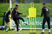 9 October 2019; Callum Robinson, left, during a Republic of Ireland training session at the FAI National Training Centre in Abbotstown, Dublin. Photo by Seb Daly/Sportsfile