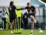 9 October 2019; James McClean, right, and Jeff Hendrick during a Republic of Ireland training session at the FAI National Training Centre in Abbotstown, Dublin. Photo by Seb Daly/Sportsfile