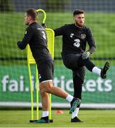 9 October 2019; Matt Doherty, right, and James Collins during a Republic of Ireland training session at the FAI National Training Centre in Abbotstown, Dublin. Photo by Seb Daly/Sportsfile