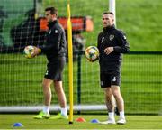 9 October 2019; Jack Byrne, right, during a Republic of Ireland training session at the FAI National Training Centre in Abbotstown, Dublin. Photo by Seb Daly/Sportsfile
