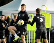 9 October 2019; Kevin Long, left, during a Republic of Ireland training session at the FAI National Training Centre in Abbotstown, Dublin. Photo by Seb Daly/Sportsfile
