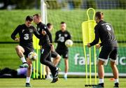 9 October 2019; Josh Cullen, left, during a Republic of Ireland training session at the FAI National Training Centre in Abbotstown, Dublin. Photo by Seb Daly/Sportsfile