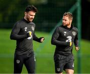 9 October 2019; Scott Hogan, left, and Alan Judge during a Republic of Ireland training session at the FAI National Training Centre in Abbotstown, Dublin. Photo by Seb Daly/Sportsfile