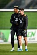 9 October 2019; Callum Robinson, left, and Sean Maguire during a Republic of Ireland training session at the FAI National Training Centre in Abbotstown, Dublin. Photo by Seb Daly/Sportsfile