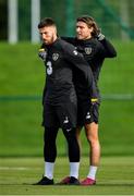 9 October 2019; Matt Doherty, left, and Jeff Hendrick during a Republic of Ireland training session at the FAI National Training Centre in Abbotstown, Dublin. Photo by Seb Daly/Sportsfile