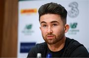 9 October 2019; Sean Maguire during a Republic of Ireland press conference at the FAI National Training Centre in Abbotstown, Dublin. Photo by Stephen McCarthy/Sportsfile
