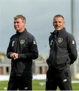 9 October 2019; Republic of Ireland U21's assistant coach Jim Crawford and Republic of Ireland U21 head coach Stephen Kenny during a Republic of Ireland U21's Training Session at Tallaght Stadium in Dublin. Photo by Harry Murphy/Sportsfile