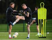 9 October 2019; Jeff Hendrick, left, and James McClean during a Republic of Ireland training session at the FAI National Training Centre in Abbotstown, Dublin. Photo by Stephen McCarthy/Sportsfile