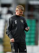 9 October 2019; Republic of Ireland U21 head coach Stephen Kenny looks at a stopwatch during a Republic of Ireland U21's Training Session at Tallaght Stadium in Dublin. Photo by Harry Murphy/Sportsfile