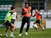 9 October 2019; Troy Parrott, right, and Danny McNamara during a Republic of Ireland U21's Training Session at Tallaght Stadium in Dublin. Photo by Harry Murphy/Sportsfile