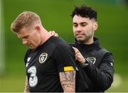 9 October 2019; Republic of Ireland STATSports performance analysist Jason Black with James McClean during a Republic of Ireland training session at the FAI National Training Centre in Abbotstown, Dublin. Photo by Stephen McCarthy/Sportsfile