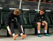 9 October 2019; Connor Ronan, right, and Conor Kearns during a Republic of Ireland U21's Training Session at Tallaght Stadium in Dublin. Photo by Harry Murphy/Sportsfile