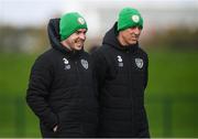 9 October 2019; Republic of Ireland physiotherapist's Padraig Doherty, left, and Tony McCarthy during a Republic of Ireland training session at the FAI National Training Centre in Abbotstown, Dublin. Photo by Stephen McCarthy/Sportsfile