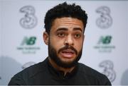 9 October 2019; Derrick Williams during a Republic of Ireland press conference at the FAI National Training Centre in Abbotstown, Dublin. Photo by Stephen McCarthy/Sportsfile
