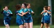 9 October 2019; TU Dublin Blanchardstown players celebrate after the Junior final win over DCU at the 2019 Gourmet Food Parlour HEC Freshers Blitz at University of Limerick, Limerick. Photo by Piaras Ó Mídheach/Sportsfile