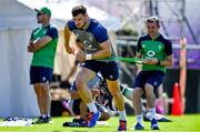 10 October 2019; Robbie Henshaw with team physio Keith Fox during Ireland Rugby squad training at Shirouzuoike Park in Fukuoka, Japan. Photo by Brendan Moran/Sportsfile
