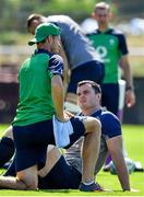 10 October 2019; James Ryan with forwards coach Simon Easterby during Ireland Rugby squad training at Shirouzuoike Park in Fukuoka, Japan. Photo by Brendan Moran/Sportsfile
