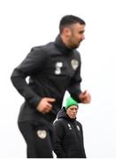 10 October 2019; Republic of Ireland manager Mick McCarthy and Enda Stevens during a Republic of Ireland training session at the FAI National Training Centre in Abbotstown, Dublin. Photo by Stephen McCarthy/Sportsfile