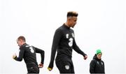 10 October 2019; Republic of Ireland manager Mick McCarthy with Glenn Whelan, left, and Callum Robinson during a Republic of Ireland training session at the FAI National Training Centre in Abbotstown, Dublin. Photo by Stephen McCarthy/Sportsfile