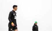 10 October 2019; Republic of Ireland manager Mick McCarthy and Callum O'Dowda, left, during a Republic of Ireland training session at the FAI National Training Centre in Abbotstown, Dublin. Photo by Stephen McCarthy/Sportsfile
