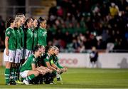 8 October 2019; Republic of Ireland team prior to the UEFA Women's 2021 European Championships qualifier match between Republic of Ireland and Ukraine at Tallaght Stadium in Dublin. Photo by Eóin Noonan/Sportsfile