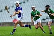 6 October 2019; Kyle Hayes of Kildimo/Pallaskenry in action against Dave Moloney, right, and Gavin O'Loughlin of Blackrock during the Limerick County Premier Intermediate Club Hurling Championship Final match between Blackrock and Kildimo/Pallaskenry at LIT Gaelic Grounds in Limerick.       Photo by Piaras Ó Mídheach/Sportsfile