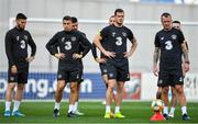 11 October 2019; Republic of Ireland players, from left, Matt Doherty, Seamus Coleman, Kevin Long and Glenn Whelan during a training session at the Boris Paichadze Erovnuli Stadium in Tbilisi, Georgia. Photo by Seb Daly/Sportsfile