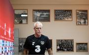 11 October 2019; Republic of Ireland manager Mick McCarthy arrives for a Republic of Ireland press conference at the Boris Paichadze Erovnuli Stadium in Tbilisi, Georgia. Photo by Stephen McCarthy/Sportsfile