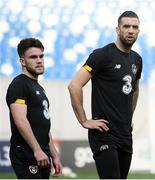 11 October 2019; Shane Duffy, right, and Aaron Connolly during a Republic of Ireland training session at the Boris Paichadze Erovnuli Stadium in Tbilisi, Georgia. Photo by Stephen McCarthy/Sportsfile