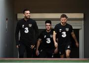 11 October 2019; Shane Duffy, left, Aaron Connolly and Alan Judge, right, during a Republic of Ireland training session at the Boris Paichadze Erovnuli Stadium in Tbilisi, Georgia. Photo by Stephen McCarthy/Sportsfile