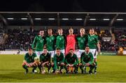10 October 2019; Republic of Ireland players stand for the team picture during the UEFA European U21 Championship Qualifier Group 1 match between Republic of Ireland and Italy at Tallaght Stadium in Tallaght, Dublin. Photo by Eóin Noonan/Sportsfile