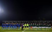 10 October 2019; Both teams line up prior to the UEFA European U21 Championship Qualifier Group 1 match between Republic of Ireland and Italy at Tallaght Stadium in Tallaght, Dublin. Photo by Eóin Noonan/Sportsfile