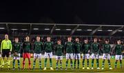 10 October 2019; Republic of Ireland players prior to the UEFA European U21 Championship Qualifier Group 1 match between Republic of Ireland and Italy at Tallaght Stadium in Tallaght, Dublin. Photo by Eóin Noonan/Sportsfile