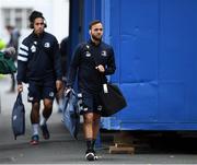 11 October 2019; Jamison Gibson-Park, right, and Joe Tomane of Leinster arrive for the Guinness PRO14 Round 3 match between Leinster and Edinburgh at the RDS Arena in Dublin. Photo by Ramsey Cardy/Sportsfile