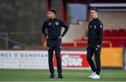 11 October 2019; Republic of Ireland players Lewis Richards, left, and Harvey Neville, inspect the pitch ahead of the Under-19 International Friendly match between Republic of Ireland and Denmark at The Showgrounds in Sligo. Photo by Sam Barnes/Sportsfile