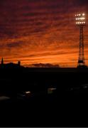 11 October 2019; The sun sets behind Dalymount Park prior to the SSE Airtricity League Premier Division match between Bohemians and Dundalk at Dalymount Park in Dublin. Photo by Eóin Noonan/Sportsfile