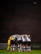 11 October 2019; Dundalk team huddle prior to the SSE Airtricity League Premier Division match between Bohemians and Dundalk at Dalymount Park in Dublin. Photo by Eóin Noonan/Sportsfile
