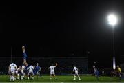 11 October 2019; Max Deegan of Leinster wins possession in the lineout during the Guinness PRO14 Round 3 match between Leinster and Edinburgh at the RDS Arena in Dublin. Photo by Ramsey Cardy/Sportsfile