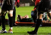 11 October 2019; Paddy McAllister of Connacht receives treatment before being stretchered off during the Guinness PRO14 Round 3 match between Dragons and Connacht at Rodney Parade in Newport, Wales. Photo by Gareth Everett/Sportsfile