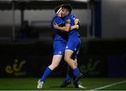 11 October 2019; Rowan Osborne of Leinster celebrates after scoring his side's sixth try with James Tracy during the Guinness PRO14 Round 3 match between Leinster and Edinburgh at the RDS Arena in Dublin. Photo by Harry Murphy/Sportsfile