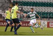 11 October 2019; Greg Bolger of Shamrock Rovers scores his side's first goal during the SSE Airtricity League Premier Division match between Shamrock Rovers and Finn Harps at Tallaght Stadium in Dublin. Photo by Matt Browne/Sportsfile