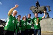 12 October 2019; Republic of Ireland supporters, Val Fitzgerald, from Tipperary, Michelle McArdle, from Sligo, James Fitzgerald, from Tipperary, Christine Fitzgerald, from Tipperary, and Philip Keenan, from Mullingar, Westmeath, in Tbilisi prior to their side's UEFA EURO2020 Qualifier match against Georgia at the Boris Paichadze Erovnuli Stadium. Photo by Seb Daly/Sportsfile