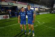 11 October 2019; Rowan Osborne, left, and Jimmy O'Brien of Leinster following the Guinness PRO14 Round 3 match between Leinster and Edinburgh at the RDS Arena in Dublin. Photo by Ramsey Cardy/Sportsfile