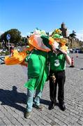 12 October 2019; Republic of Ireland supporters, Bobby Cunningham, from Kilcar, Donegal, left, with Frankie Murran, from Killybegs, Donegal, in Tbilisi prior to their side's UEFA EURO2020 Qualifier match against Georgia at the Boris Paichadze Erovnuli Stadium. Photo by Stephen McCarthy/Sportsfile