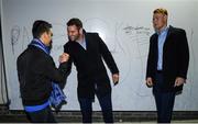 11 October 2019; Leinster players Fergus McFadden and Ciarán Frawley meet supporters in Autograph Alley ahead of the Guinness PRO14 Round 3 match between Leinster and Edinburgh at the RDS Arena in Dublin. Photo by Ramsey Cardy/Sportsfile