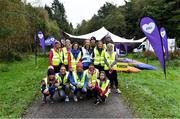 12 October 2019; Event Director AnnaMarie McCleary and volunteers at the Monaghan Town parkrun, Rossmore Forest Park, Gortnakeegan, Monaghan, where Vhi hosted a special event to celebrate their partnership with parkrun Ireland. Vhi ambassador and Olympian David Gillick was on hand to lead the warm up for parkrun participants before completing the 5km free event. Parkrunners enjoyed refreshments post event at the Vhi Rehydrate, Relax, Refuel and Reward areas. parkrun in partnership with Vhi support local communities in organising free, weekly, timed 5k runs every Saturday at 9.30am. To register for a parkrun near you visit www.parkrun.ie. Photo by Piaras Ó Mídheach/Sportsfile