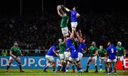 12 October 2019; James Ryan of Ireland wins possession of the line-out against Chris Vui of Samoa during the 2019 Rugby World Cup Pool A match between Ireland and Samoa at the Fukuoka Hakatanomori Stadium in Fukuoka, Japan. Photo by Brendan Moran/Sportsfile