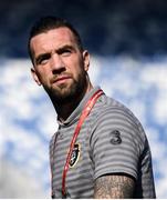 12 October 2019; Shane Duffy of Republic of Ireland arrives prior to the UEFA EURO2020 Qualifier match between Georgia and Republic of Ireland at the Boris Paichadze Erovnuli Stadium in Tbilisi, Georgia. Photo by Stephen McCarthy/Sportsfile